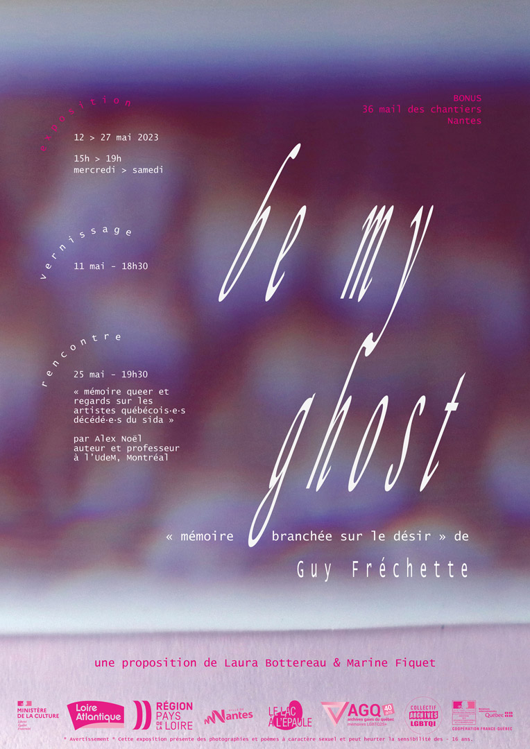Affiche de l'exposition intitulée "Be my ghost".