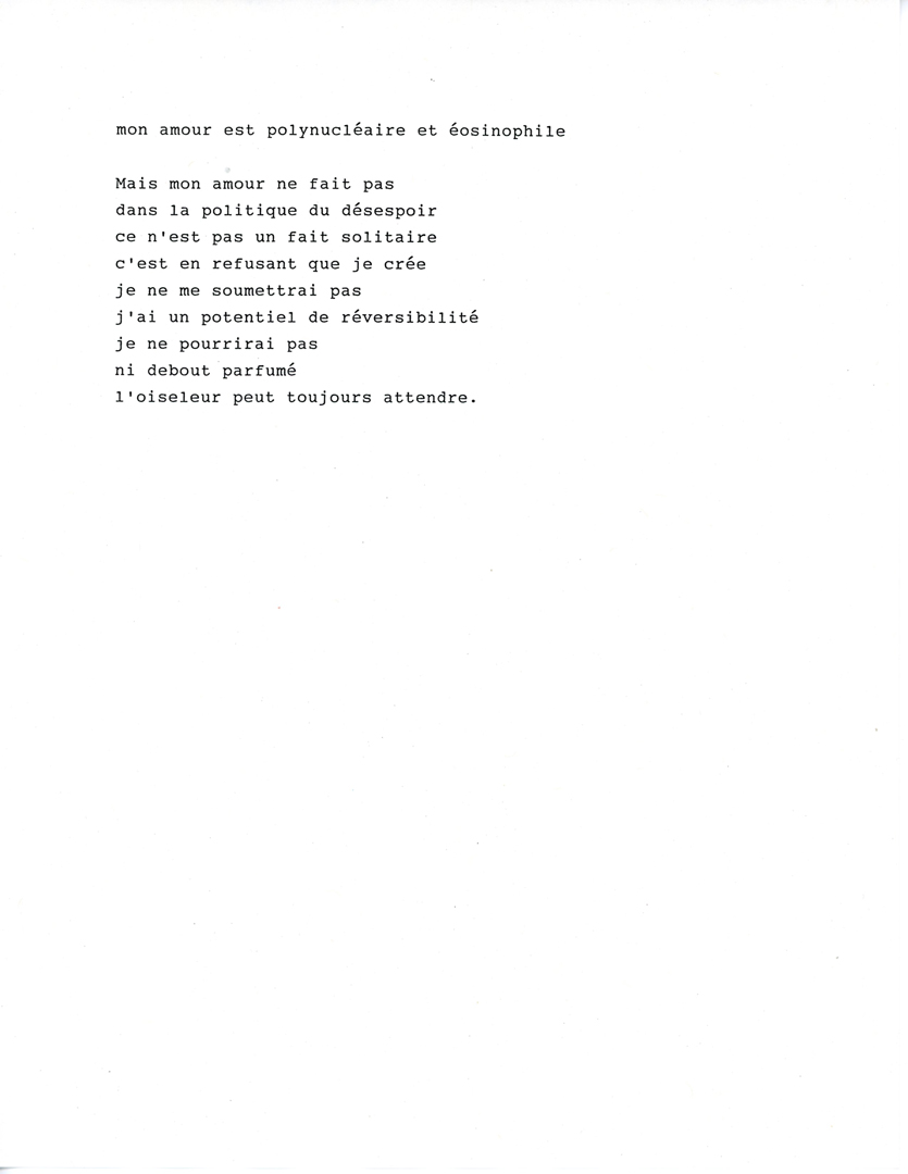 Photocopies du tapuscrit : Je ne t’ai pas envoyé de lettre... G. Fréchette, rédigé entre 1988 et 1995. Texte publié dans ‘Les saisons littéraires’ automne 1995, ©AGQ